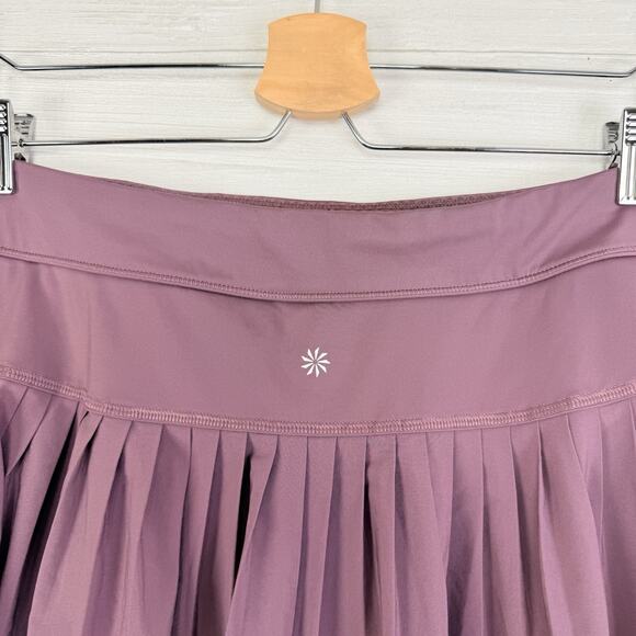 Athleta‎ Advantage Jupe Skort Pleated Size Large Damask Mauve Tennis Pickleball - Picture 7 of 15